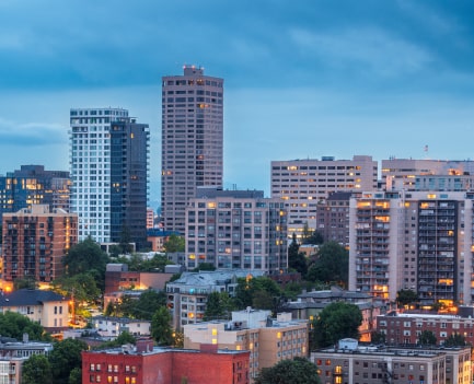 roads and buildings in downtown